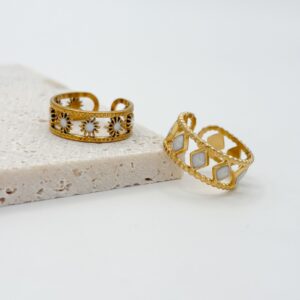 Anillo con piedra de marmol